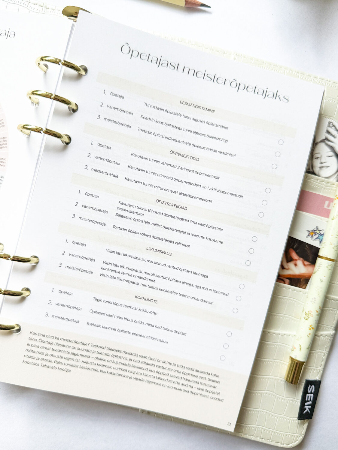 Premium učiteljski planer s veganskim kožnim koricama rozi 26/27 - Slika 20