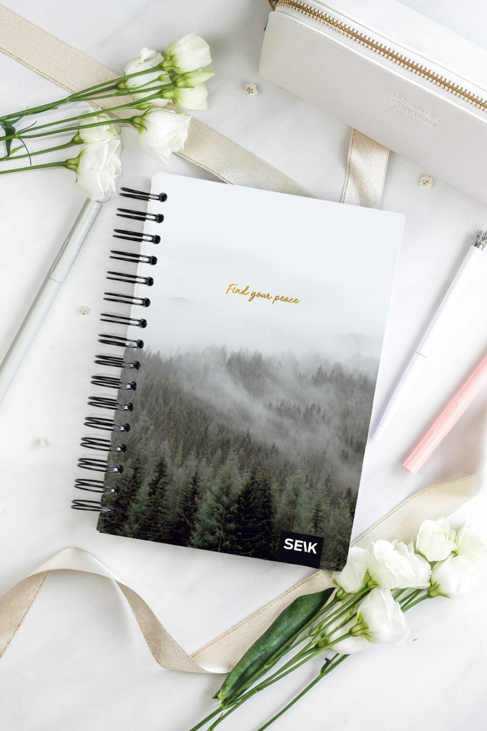 Bullet Journal / Istočkana bilježnica, tvrdi spiralni uvez - Forest