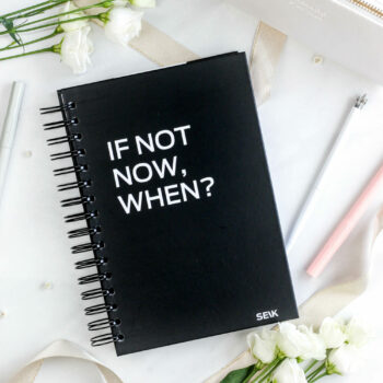 Bullet Journal / Istočkana bilježnica, tvrdi spiralni uvez - if not now, when