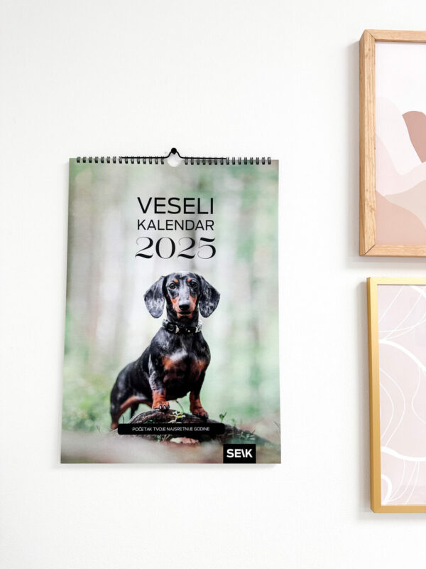 Veseli kalendar 2025 - Veseli psi (Zidni A3 kalendar)