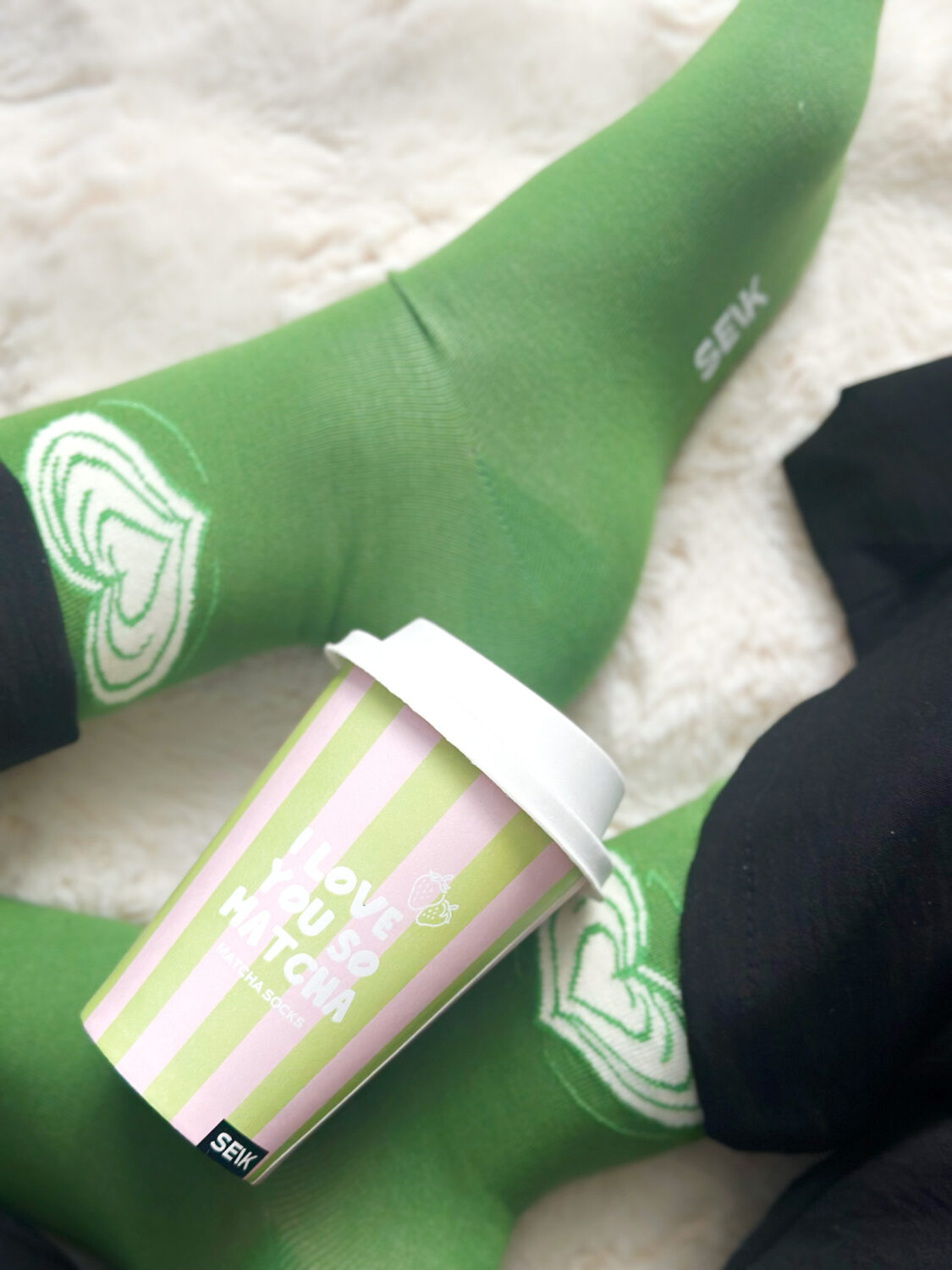I love you so Matcha čarape
