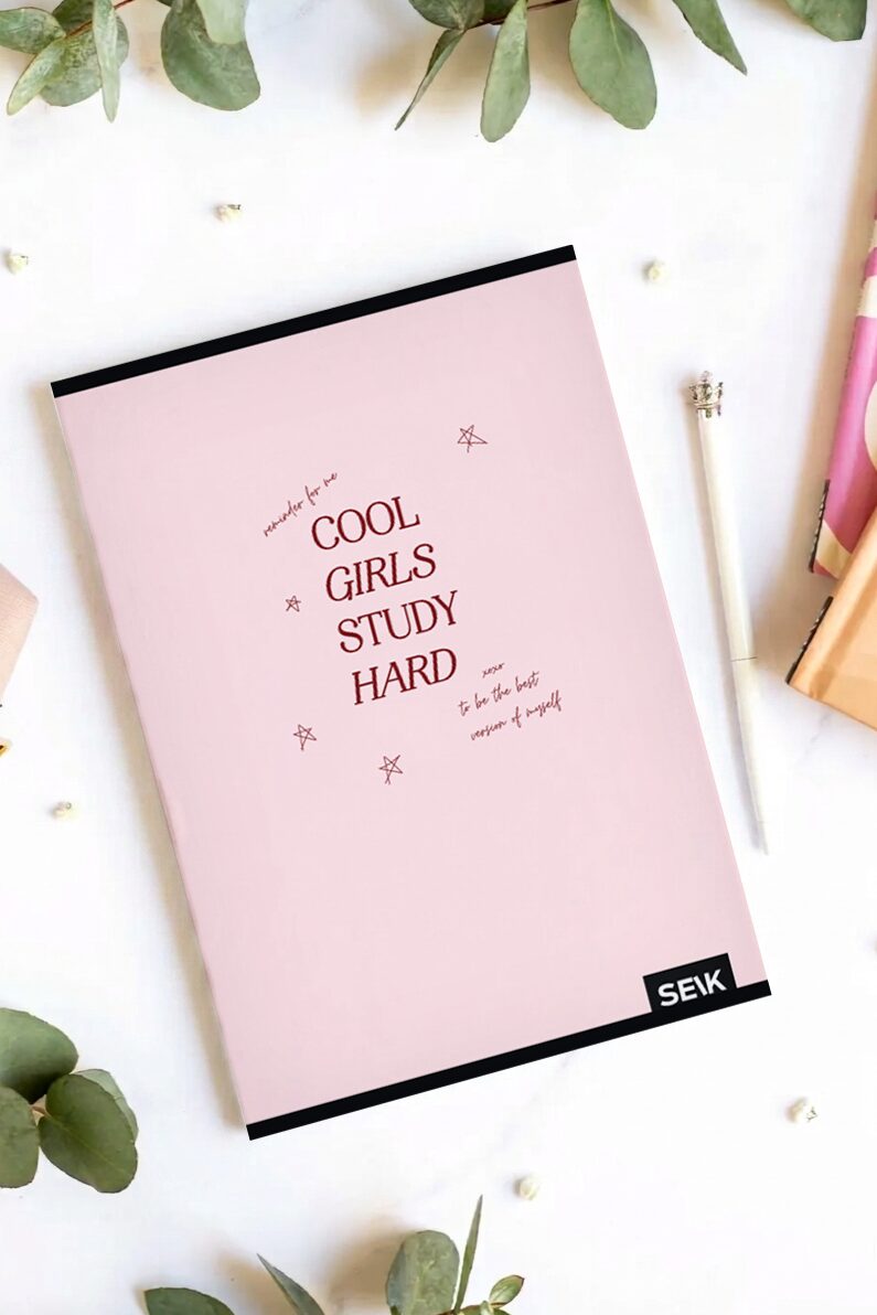 A5 pisanka na kvadratiće (36 listova) - cool girls study hard